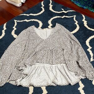 Altar'd State Leopard Print Peplum Blouse